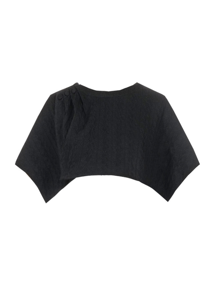 Asymmetry Short Knit Shawl WIT0201