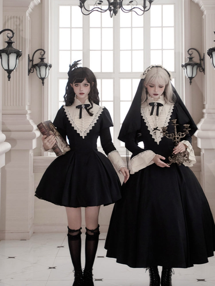 Gothic Nun Black Lolita Dress WIT0244