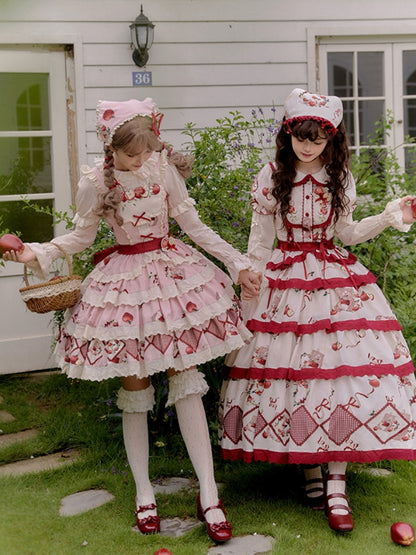 Apple Print Tiered Lolita Dress WIT0251