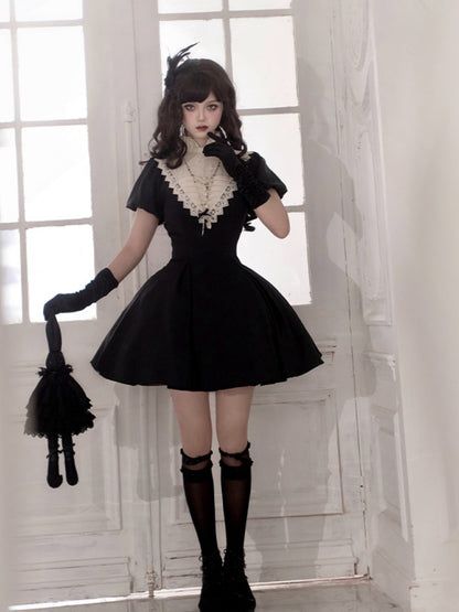 Gothic Nun Black Lolita Dress WIT0244