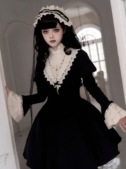 Gothic Nun Black Lolita Dress WIT0244