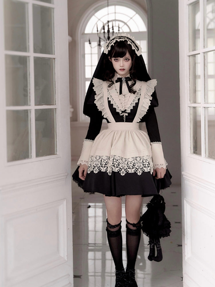 Gothic Nun Black Lolita Dress WIT0244