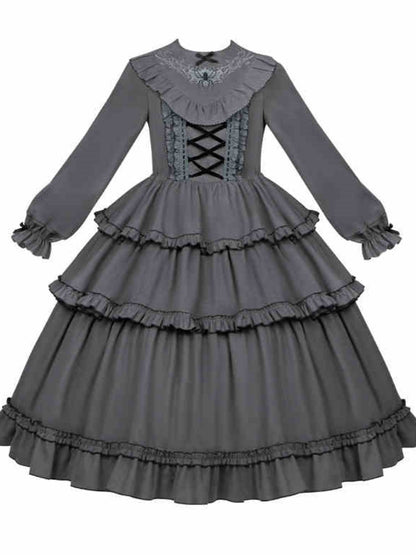 Gothic Tiered Lolita Dress WIT0252