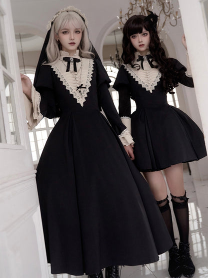 Gothic Nun Black Lolita Dress WIT0244