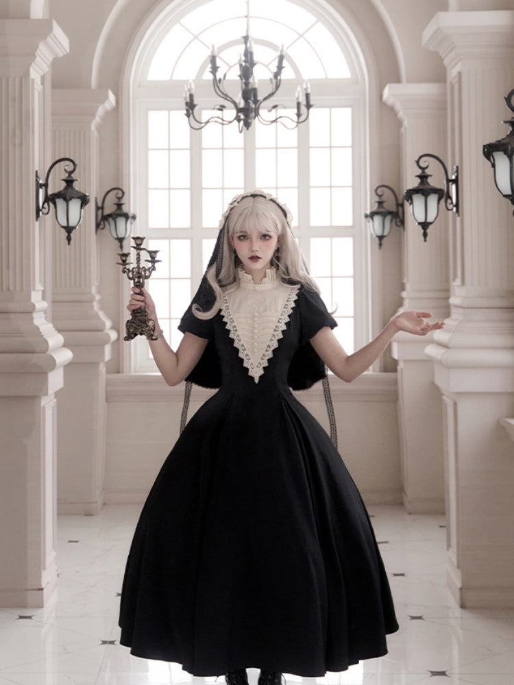 Gothic Nun Black Lolita Dress WIT0244