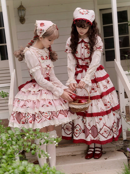 Apple Print Tiered Lolita Dress WIT0251