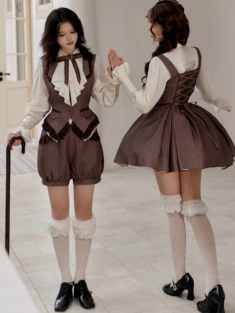 British-Style Brown Lolita Dress WIT0248