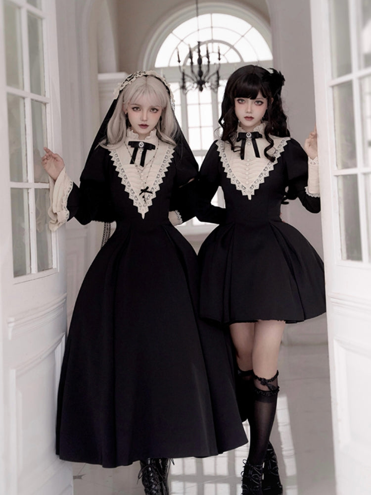 Gothic Nun Black Lolita Dress WIT0244