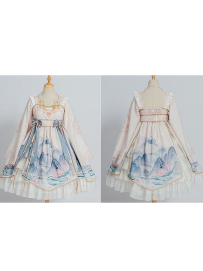 China Style Mountain Print Lolita Dress CAT0009