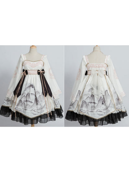 China Style Mountain Print Lolita Dress CAT0009