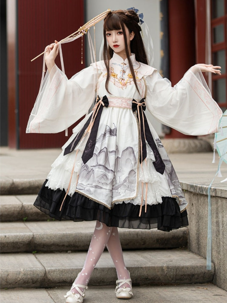 China Style Mountain Print Lolita Dress CAT0009