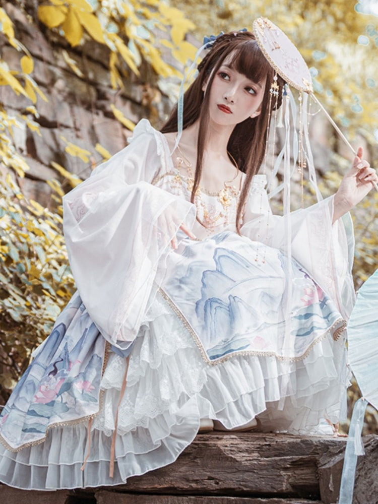 China Style Mountain Print Lolita Dress CAT0009