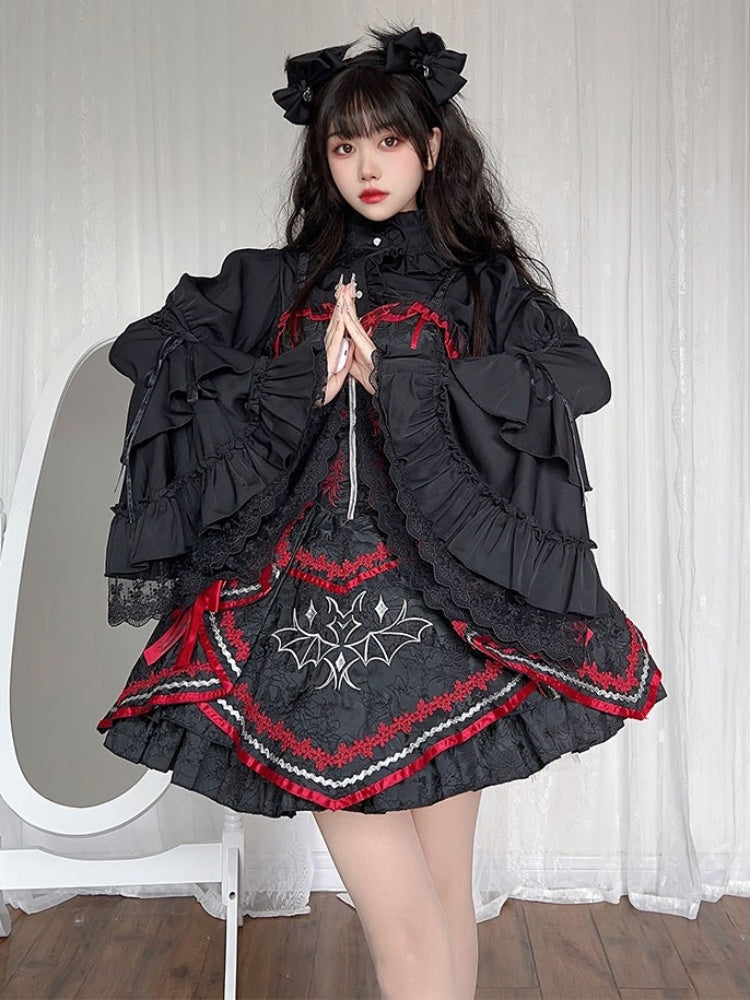 Bell Sleeve Gothic Frill Shirt CAT0006