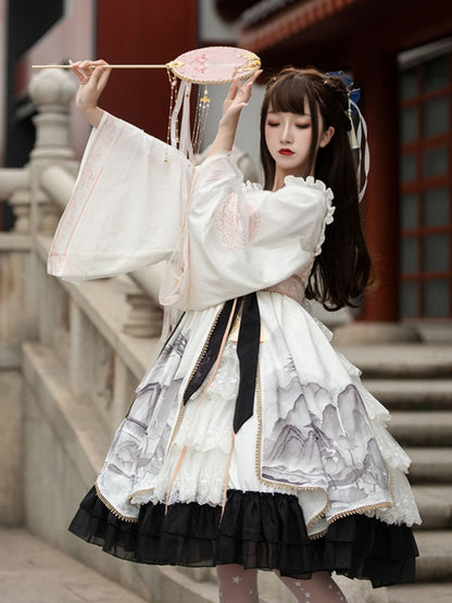 China Style Mountain Print Lolita Dress CAT0009