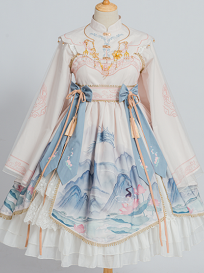 China Style Mountain Print Lolita Dress CAT0009