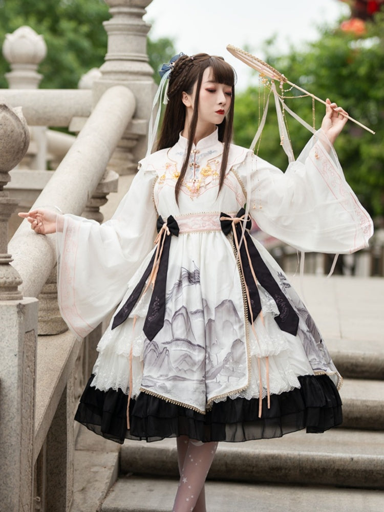 China Style Mountain Print Lolita Dress CAT0009