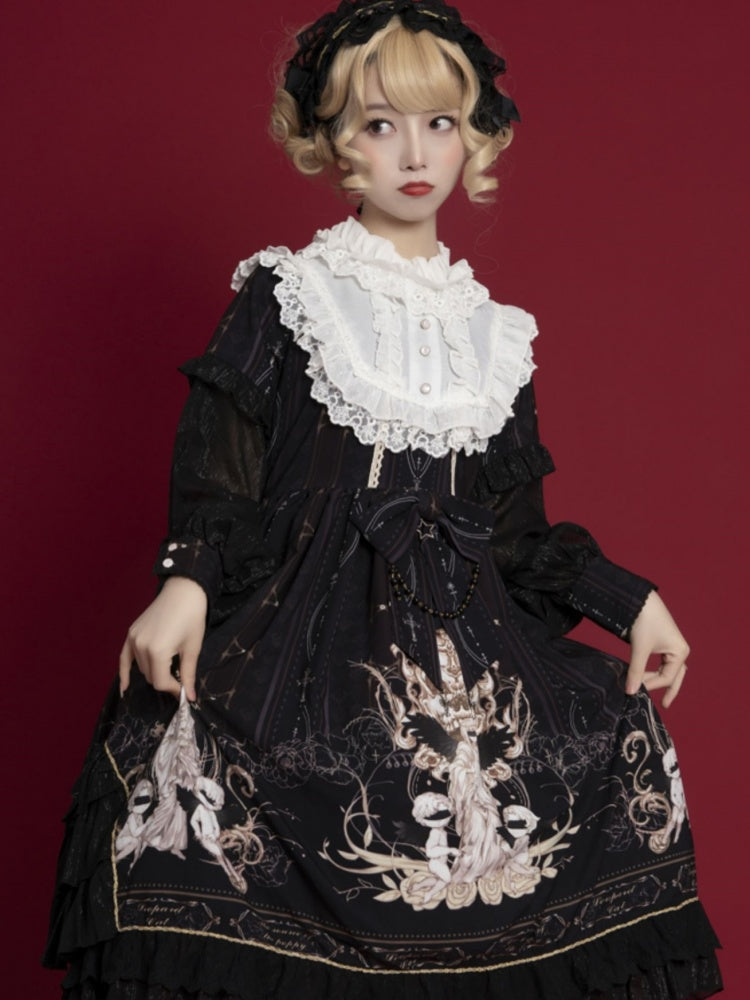 Lace Stitch Lolita Frill Fluffy Dress CAT0005