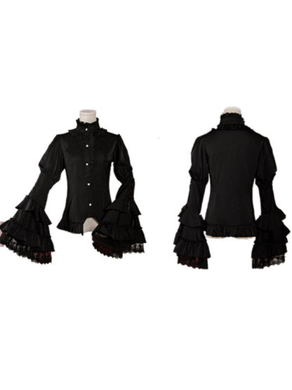 Bell Sleeve Gothic Frill Shirt CAT0006