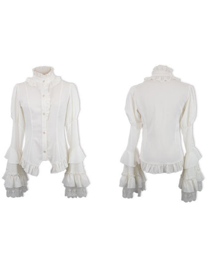 Bell Sleeve Gothic Frill Shirt CAT0006