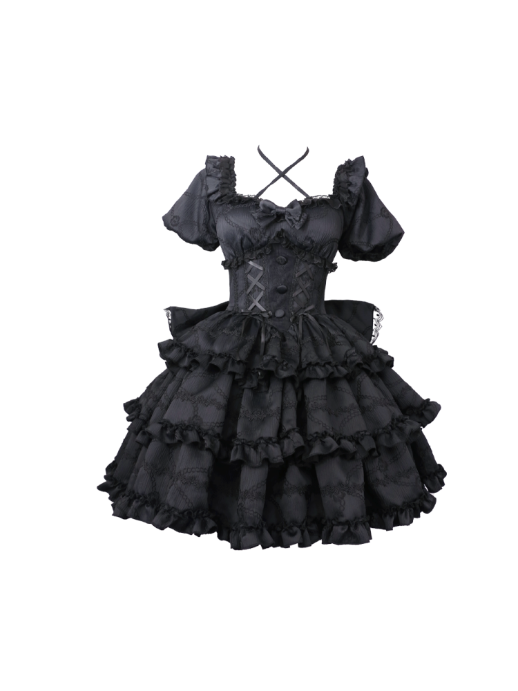 Big Ribbon Romantic Frill Lolita Dress CAT0001