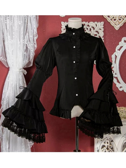 Bell Sleeve Gothic Frill Shirt CAT0006