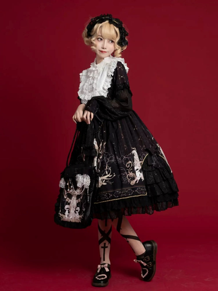 Lace Stitch Lolita Frill Fluffy Dress CAT0005