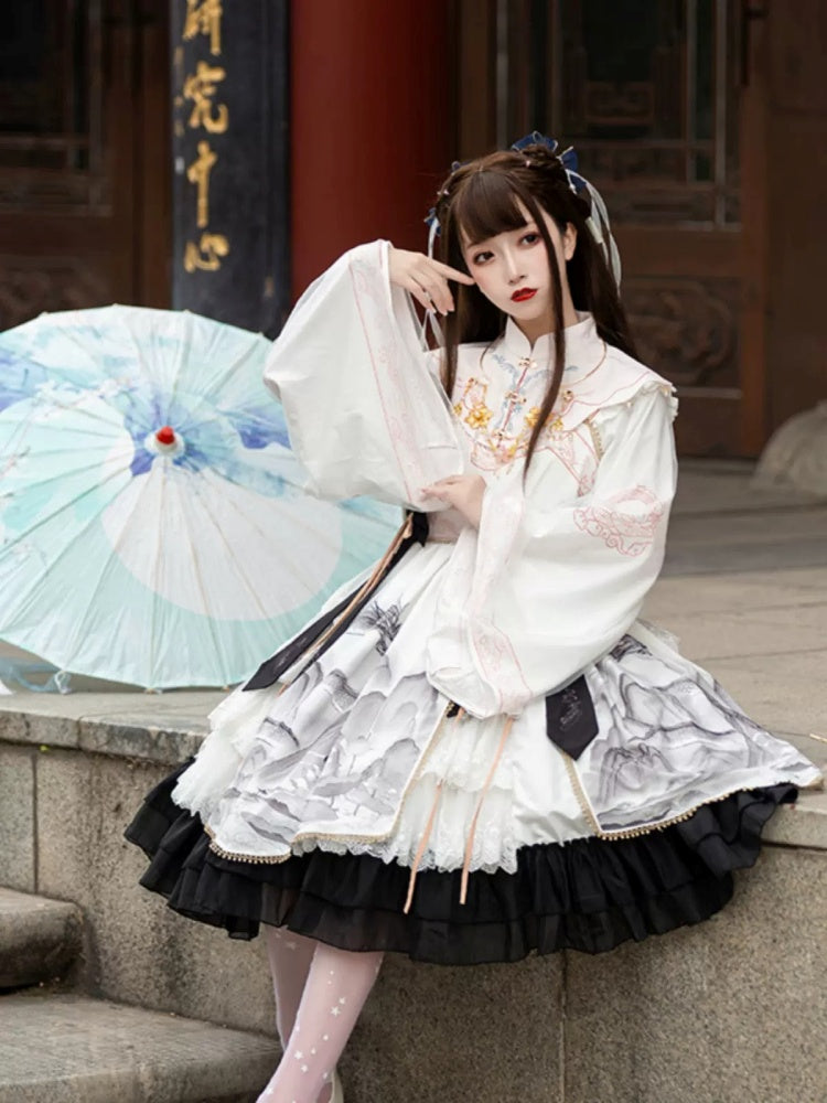 China Style Mountain Print Lolita Dress CAT0009