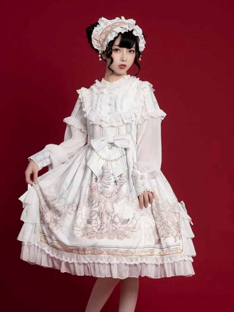 Lace Stitch Lolita Frill Fluffy Dress CAT0005