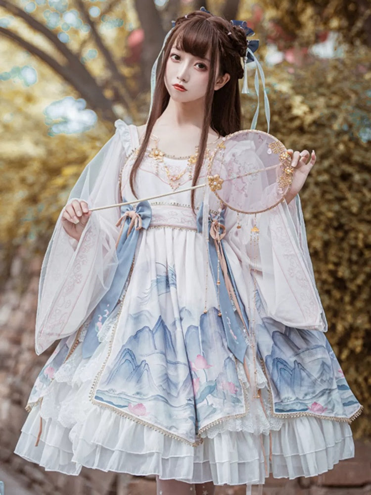 China Style Mountain Print Lolita Dress CAT0009