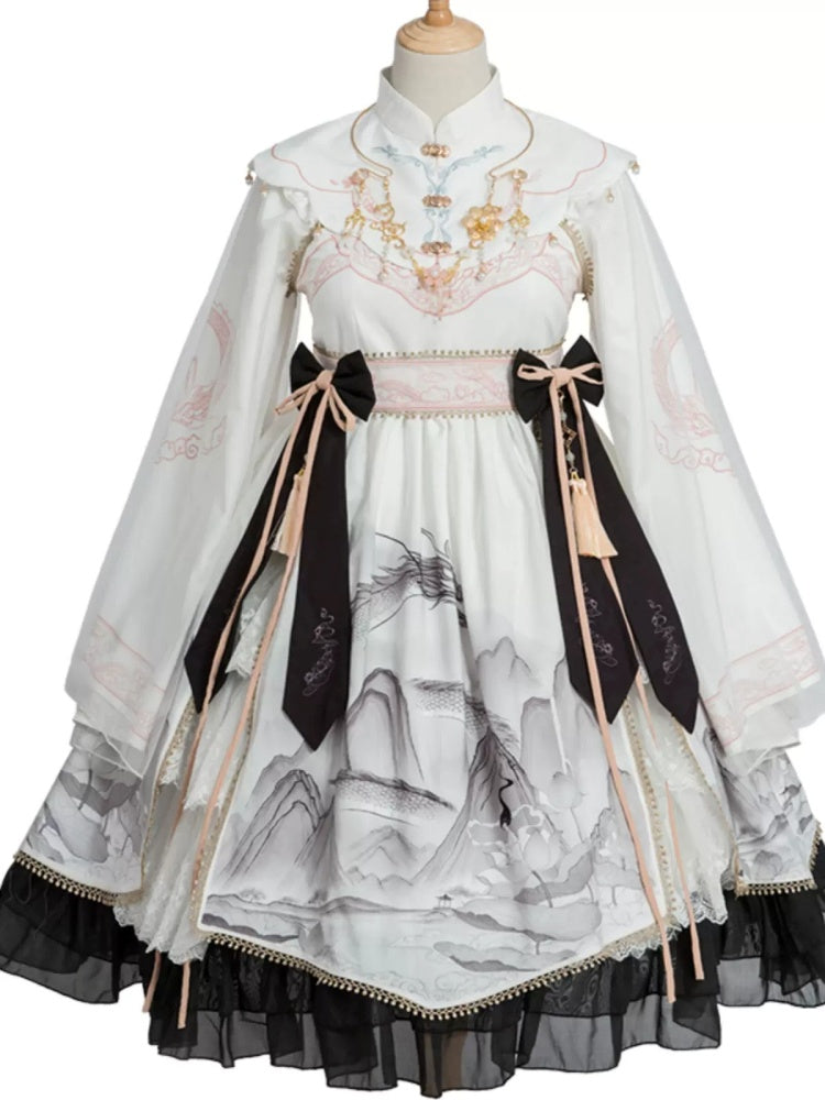 China Style Mountain Print Lolita Dress CAT0009