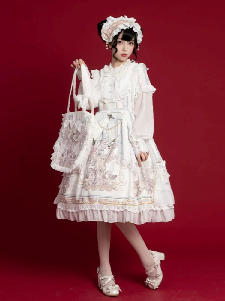 Lace Stitch Lolita Frill Fluffy Dress CAT0005