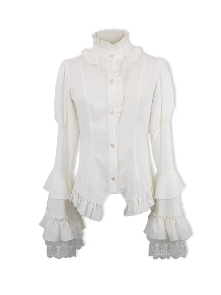 Bell Sleeve Gothic Frill Shirt CAT0006