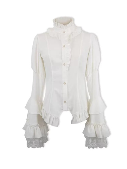 Bell Sleeve Gothic Frill Shirt CAT0006